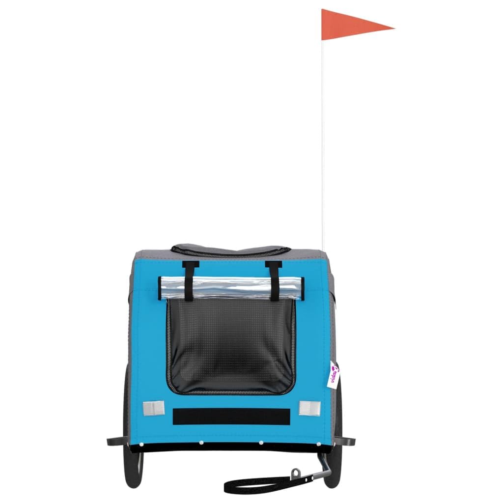 Homgoday Remolque de bicicleta para animales azul y gris Oxford y hierro, mueble carro para perro, carro para bicicleta, carro para perros, transportín perro bicicleta modelo 93841