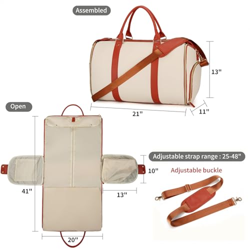 Styleushaven Foldable Travel Bag 2.0, Foldable Travel Bag 2.0 with Wheels, Multifunctional Pu Leather Duffel Bag with Toiletry Pocket and Shoes Compartment with Detachable Shoulder Strap (Std-Pink)3