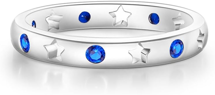 925 Sterling Silver Women Rings Colorful Cubic Zirconia Ring Statement Rings for Women Stackable Vintage Rings Size 6-9 - Image 6