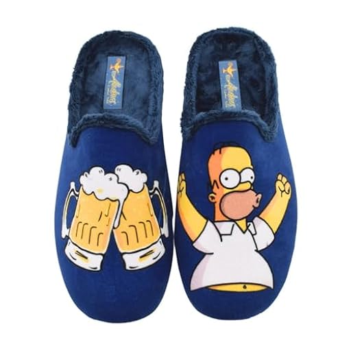 Aladinas - Zapatillas casa y hogar con diseño Homer Simpson para Hombre en Color Azul Lona Hombre Color: Marino Talla: 44 | Ya disponible en tu tienda friki favorita! En mundofriki.es!