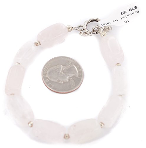 Image of $80Tag Certified Navajo Nickel Natural Quartz Native American Bracelet 13048-8 Made by Loma Siiva