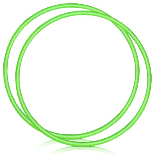 WinnerWhy 2 Pcs Toy Hoop Exercise Hoop Detachable Adjustable Plastic Toy Ring Playground Equipment for School Colored Circles Exercise Ring for Teens Dog Agility Equipment(Green,26 Inch)