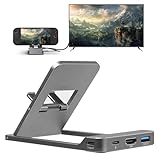 Switch 2 dock station d'accueil polyvalente pour TV: c'est un remplacement parfait pour la station officielle NS Switch. Note: Le câble de charge et le câble HDMI ne sont pas inclus dans le colis. Puce auto-développée, PD 100W peut utiliser un adaptateur secteur original non officiel. Vous pouvez utiliser le dispositif d'affichage du téléphone portable (le téléphone portable doit prendre en charge le protocole de projection d'affichage), vous pouvez connecter un HUB USB externe pour étendre le clavier, la souris et d'autres fonctions