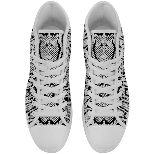 Snake High Top Shoes High Top Canvas Sneakers Lace Up Casual Shoes for Women Men4