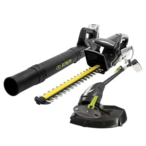 Sun Joe 24V IONMAX Cordless Leaf Blower, Grass and Hedge Trimmer Outdoor Garden Combo Power Tool Kit with Batteries and Charger, 24V-GT4MAX-LTE