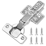 HBL' 10 Pcs Kitchen Cupboard Hinges Soft Close Hinges, 35MM 110 Degree Full Overlay for Cupboard Door, Kitchen Doors, Cabinet and Wardrobe, Clip-on Design for Easy Installation