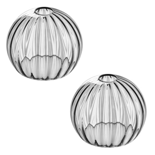 Image of Clear Glass Shade,Replacement Globe & Cover for Lighting Fixture, 8 inch Diameter, Replacement with 1.65 Inch Fitter for Wall Lamps Chandeliers or Ceiling Light (2, 8Inch - Gray Glass)