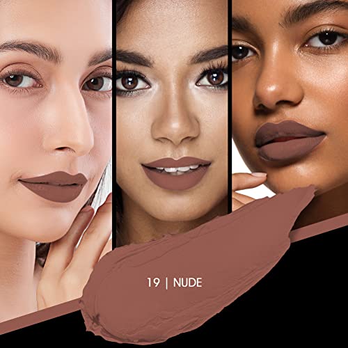 Image of Colors Queen Kiss Lips Matte Lipstick | Smudge Proof & Non Transfer | Creamy Matte Long Stay Lipstick for Women (19 - Nude)