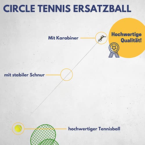 Best Sporting Twistball Ersatzball mit Schnur I Tennisball an Schnur mit Karabiner I Circletennis Ersatzball