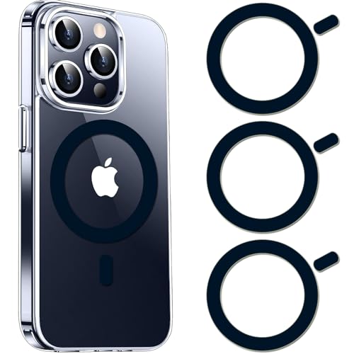 Image of COJOC 3PCS for Magsafe Ring Sticker,Universal Magnetic Conversion Adapter Compatible with Wireless Charging Accessories for iPhone 17 /Air /16 /15 /14 Series, Galaxy Series and Phone Case,Dark Blue