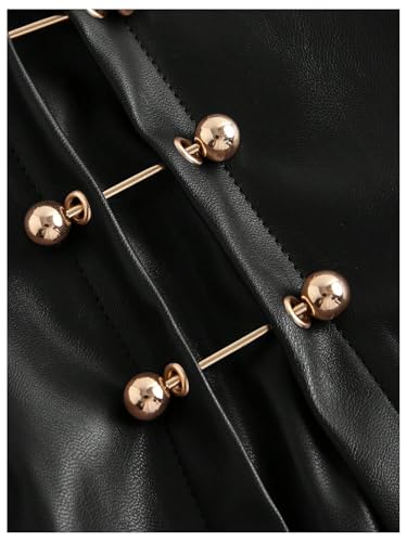 WDIRARA Women's Plus Size PU Leather Split Hem Grommet Eyelet Skirt Bodycon A Line Mini Skirt3