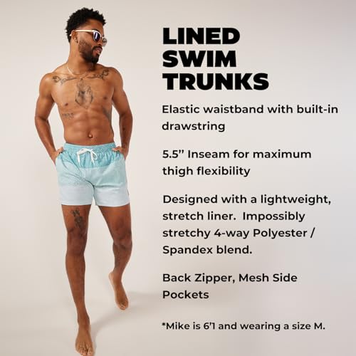 Chubbies Lined Mens Swim Trunks 5.5 Inch – Swim Shorts and Mens Shorts with Elastic Waist, Boxer Brief Liner, UPF 50+2