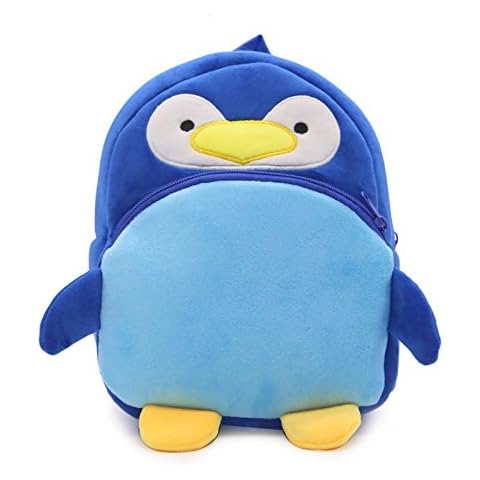 Elonglin Cute Small Toddler Kids Backpack Plush Animal Cartoon Mini Children Bag for Baby Girl Boy Age 1-3 Years Schoolbag for Child Lightweight Strap Rucksack Daypack for Travel Shopping Penguin Cover