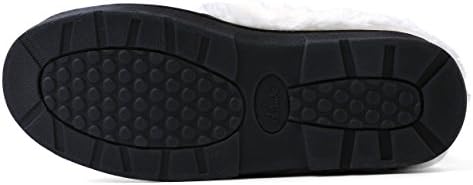 Aerusi Women's Suede Plush Bow Close Toe Memory Foam Indoor Slip On Clog Slipper Bedroom Indoor House Scuff Shoes (Size 9, Black) | Image 3