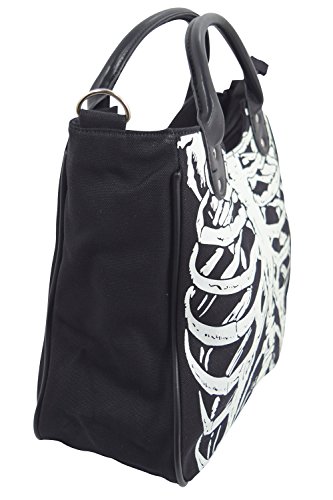 Lost Queen Goth Ribcage Skeleton Glow in the Dark Shoulder Bag2