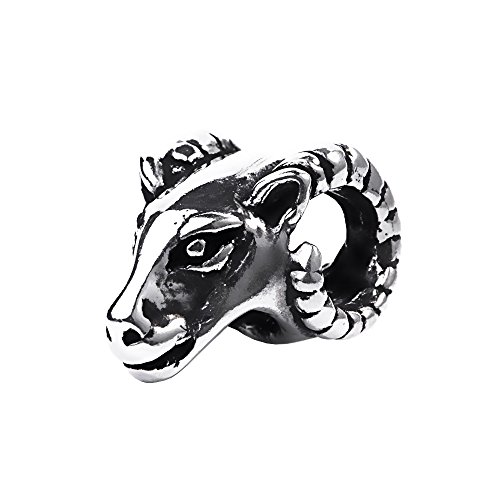 Preisvergleich Produktbild NKlaus Haar Bartschmuck WIDDAX Widder Kopf Antik 925er Sterlingsilber Silber 7690