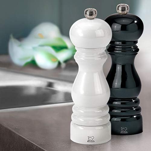 Peugeot Paris Karabiber-Tuz Değirmen Set Siyah-Beyaz 18Cm