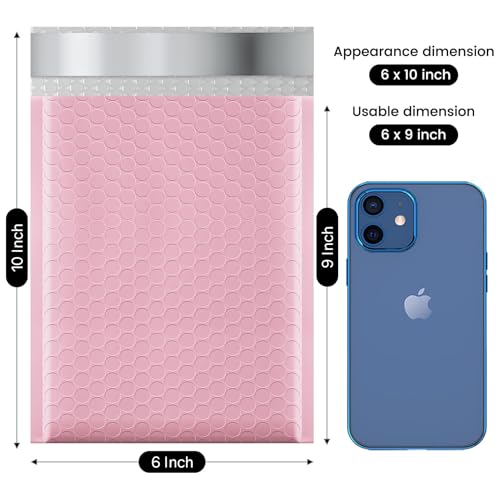 Image of Fuxury 500 Pack Light Pink Bubble Mailers 8.5x12 inch Medium Opaque Bubble Envelopes Strong Adhesion Bubble Mailer Thick Padded Envelopes Mailers for Small Business Mailing Books Clothes Makeup Supplies