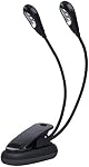 Clip On LED Light Music Stand Book Reading Mini Double Adjustable Arms Portable Lights Lamp (6 Beads)