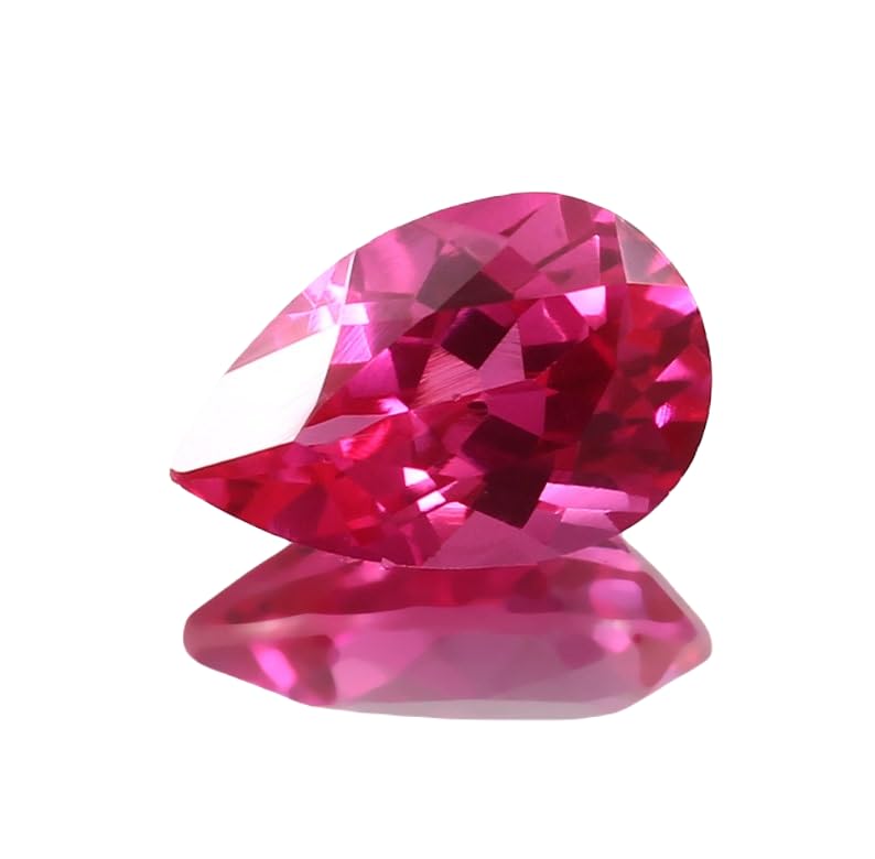 Saphir rose 12x8mm taillé en poire, gemme naturelle d'exception
