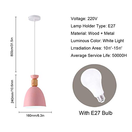 Lámpara de techo LED macarrón verde para comedor y dormitorio 4