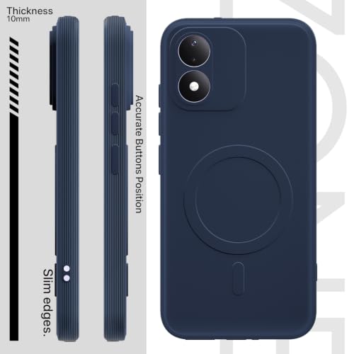 Image of Outlouders Back Cover for Redmi Note 17 5G | Soft Matte Silicone | Magnetic-Safe Logo Design (Magnetic-Safe Not Compatible) | Shockproof | Protective Bumper Case (Blue)