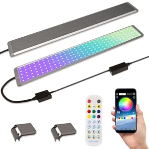 LED Aquarium Lights, Smart App Timing Fish Tank Light, RGBW Full Spectru Aquarium Lamp 19 Inches & 49cm (2024 App Pro Max Version)