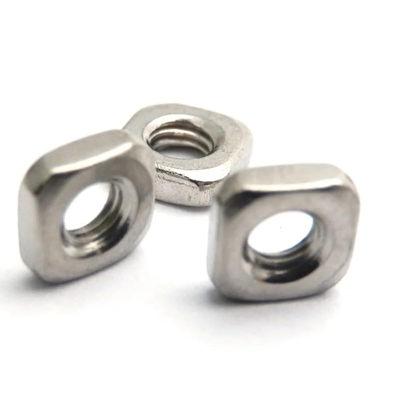 M4 Stainless Steel Square Thin Nuts DIN 562, 100PACK, Thickness 2.2mm, 4x6.9x2.2mm Size