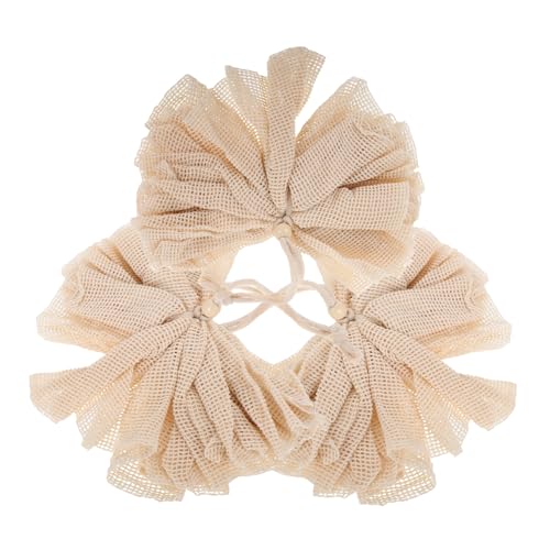 minkissy 3pcs Facial Cleansing Net Bath Mesh Pouf Ball for Exfoliating Foaming Use As Body Loofah Sponge in Shower