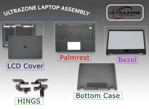 Image of ULTRAZONE Laptop Replacement Upper Case Palmrest Assembly + Base Bottom Cover Assembly for Dell Inspiron 15 (3565), Inspiron 15 (3567), PN: 4F55W, 04F55W
