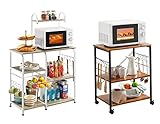 Mr IRONSTONE Kitchen Baker's Rack Utility Storage Shelf 35.5' Microwave Stand 3-Tier+4-Tier &...