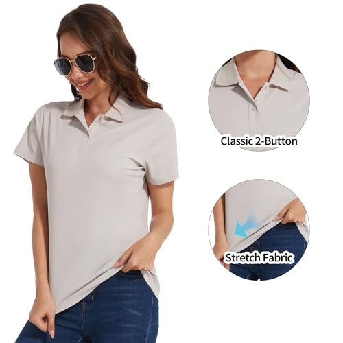 Image of Casei Womens Shorts Sleeve Polo Golf Shirts Quick Dry UPF 50+ Tennis Pickleball Top Collared Casual Work Athletic Shirts