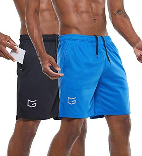 G Gradual Pantalones cortos de entrenamiento para correr de 7 pulgadas para hombre, de secado rápido, ligeros, con bolsillos con cremallera