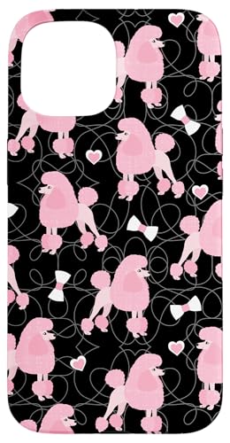 Pink Poodles Hearts and Bows Case for iPhone 15