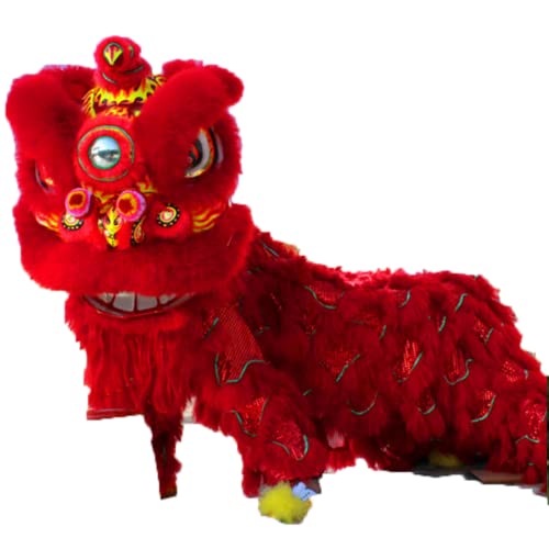 Lion Dance Mascot Costume Chinese Folk Art Two Adults Cosplay Dress