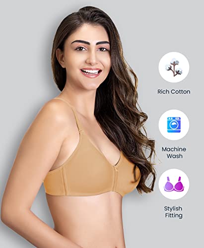 Image of Lyra Women's Cotton Non Padded Wire Free Seamless Bra Skin