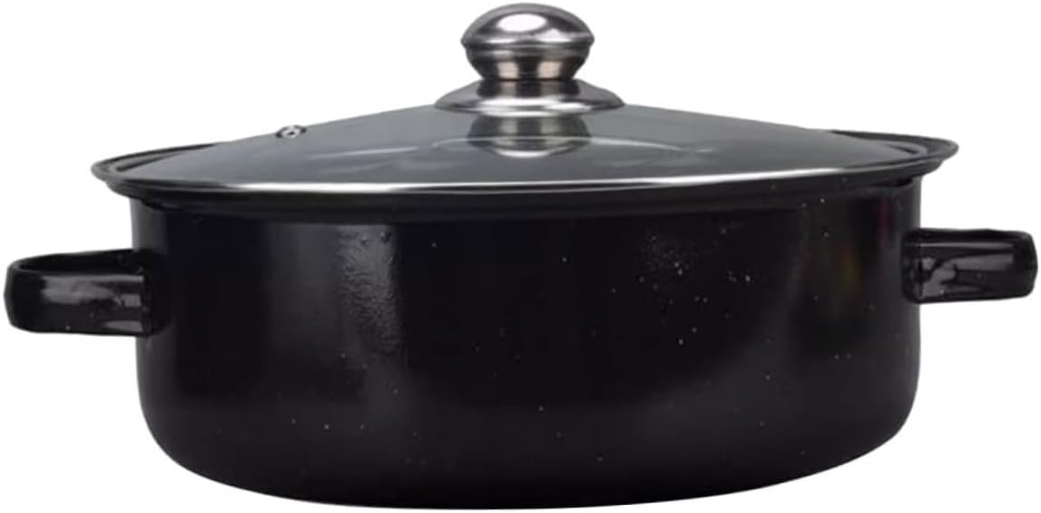 HEMOTON Daily Use Roasting Pan for Oven Enamel Baked Pot Roaster Pan Multi-function Roasting Pot