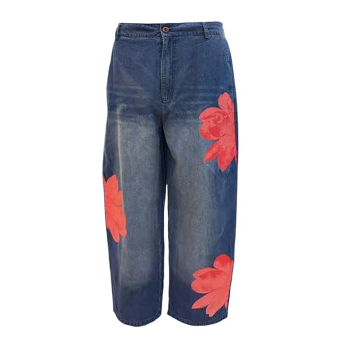 Jean ample femme imprimé floral fini le jean rigide optez pour le confort