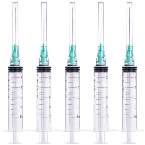 Image of 10ml Syringe 21Ga 1.5 Inch Needle Lab Disposable Sample Syringes, 20 Pack