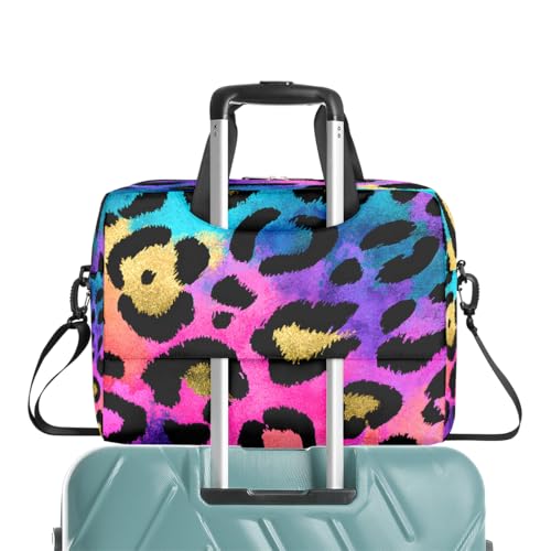 Bolso para portátil 16 pulgadas estampado leopardo colorido resistente al agua miniatura 7