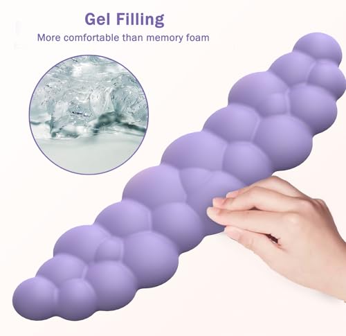 Ergonomic Mouse Pad with Wrist Rest and Cloud Keyboard Wrist Rest, Gel Mousepad and Wrist Rest for Computer Keyboard, Pain Relief, Non-Slip PU Base, Mouse and Keyboard Pad for Gaming, Office, Purple
