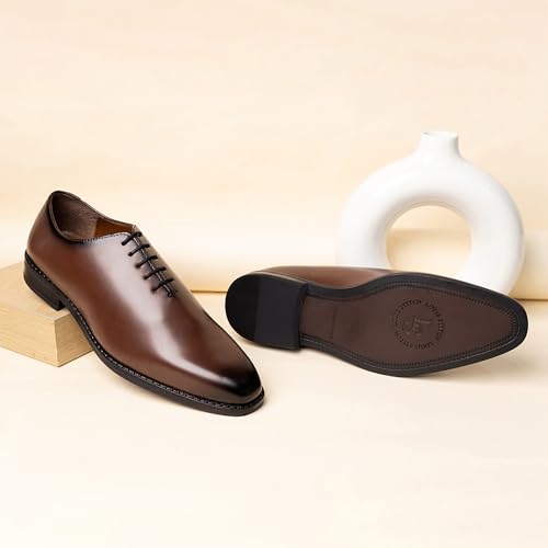 Image of LOUIS STITCH Formal Shoes for Men | Handmade Lace-Up Derby Formal Shoes | Dual Tone Patina Finish | Breathable Lining | Office, Party LSSXWC