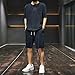 Men T-Shirts Shorts Suits for Nylon Outdoor Short Clothes Baggy Costumes Sets Deep Blue Set 3XL