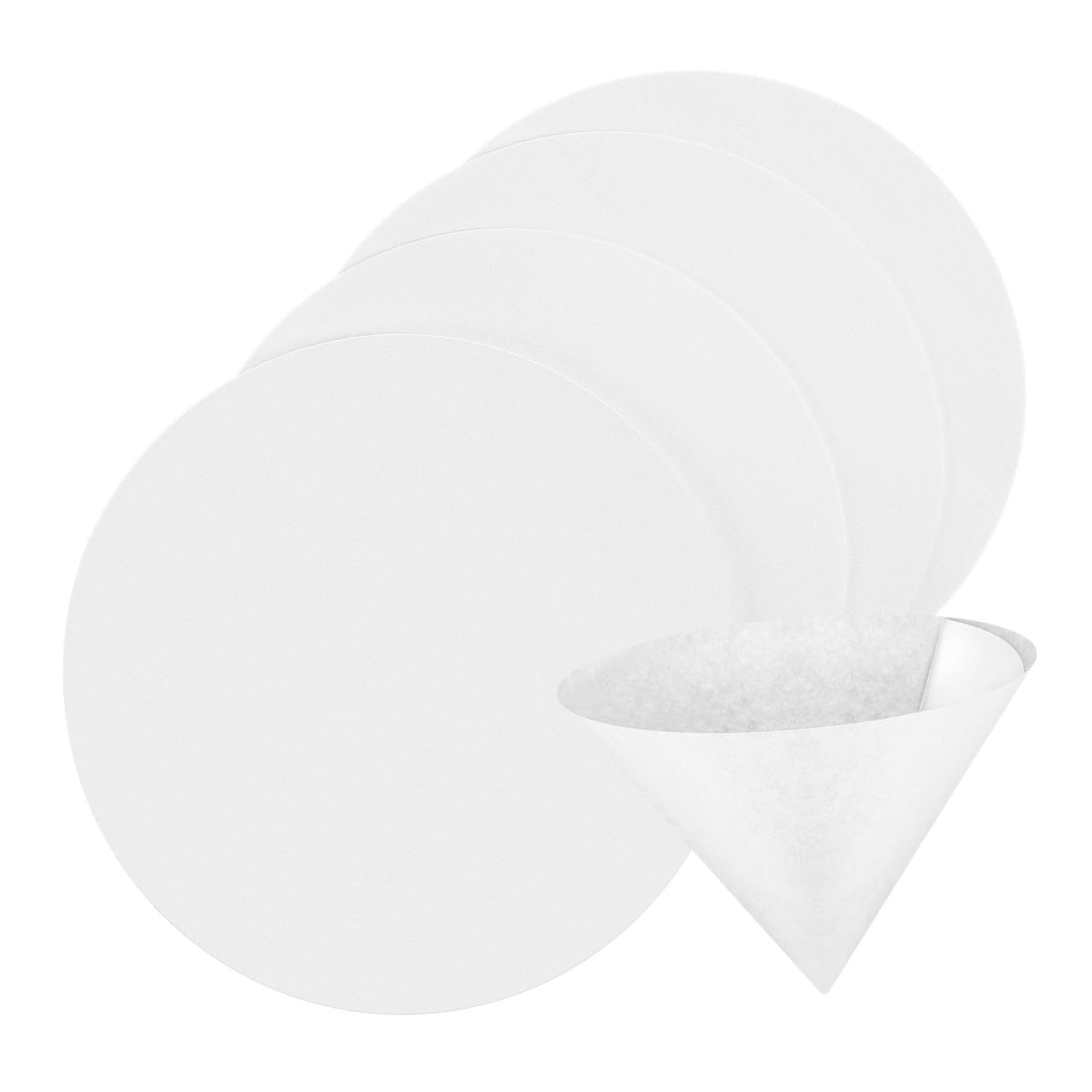 VILLCASE Discos de Papel de Filtro Cualitativo 100 18cm de Diámetro de Caudal Medio Papel Blanco para Laboratorio para Aplicaciones Generales y Experimentos
