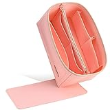 Doxo Purse Organizer Insert & Base Shaper 2pc Set, Felt Handbag Organizer Insert Suitable for Speedy 25 And More(Pink,Medium)