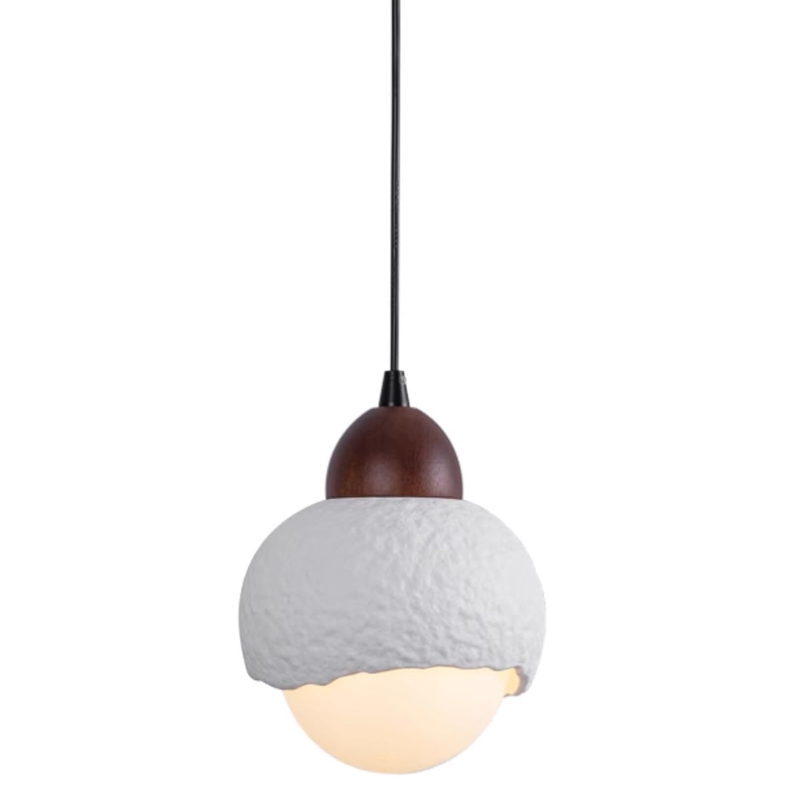 SYAXVOM Japanese Wabi-Sabi Bedside Chandelier - Minimalist Ceramic Pendant Light with G9 Base for Bedroom, Bar, and Restaurant(White)