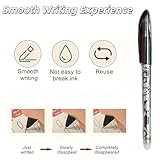8 Pack Black Erasable Gel Pens,0.5mm Tip Friction Pens with Rubber Eraser on End for Smooth Writing,Rub out P/ens for School,Office,College,Note Taking,Journaling,Planning Editing,Stationery Supplies - Image 2