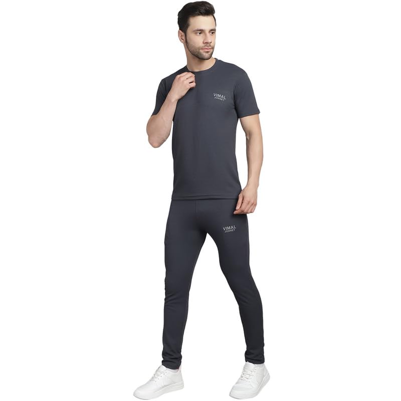 Image of Mack Jonney Solid Polyester Lycra Casual Style Half Sleeves Co-Ord Set Trackuit For Men-P-MACK52989-Box T D10 2