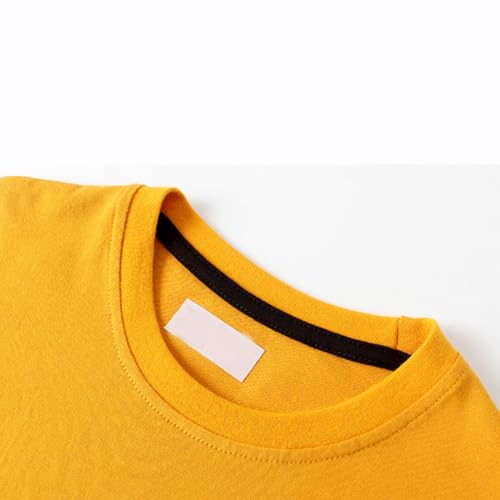 Youth Solid Classic Hoodies Children's Clothing Autumn New Children's Long Sleeve T Shirt Big for (Yellow, 4-5 Years)4