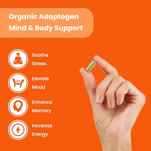 Organic Ashwagandha Supplement with Black Pepper Extract - 2000mg Stress Resistance, Cortisol Manager, Thyroid & Mood Support - Vegan & Non-GMO - 90 Ashwagandha Root Powder Capsules - Image 3